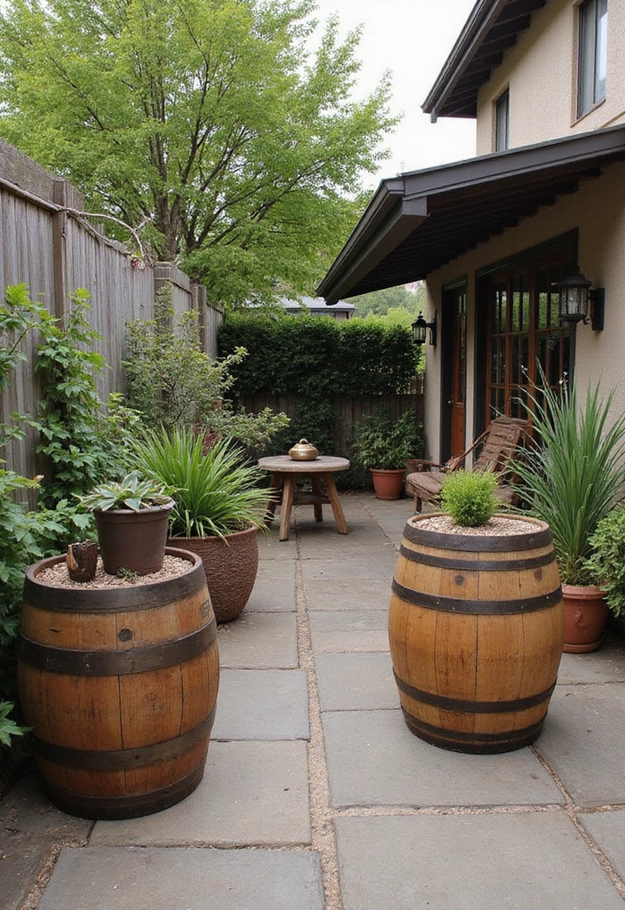 25 Backyard Patio Ideas Perfect for Relaxing Evenings 11 25 Backyard Patio Ideas Perfect for Relaxing Evenings 11. Repurposed Wine Barrels