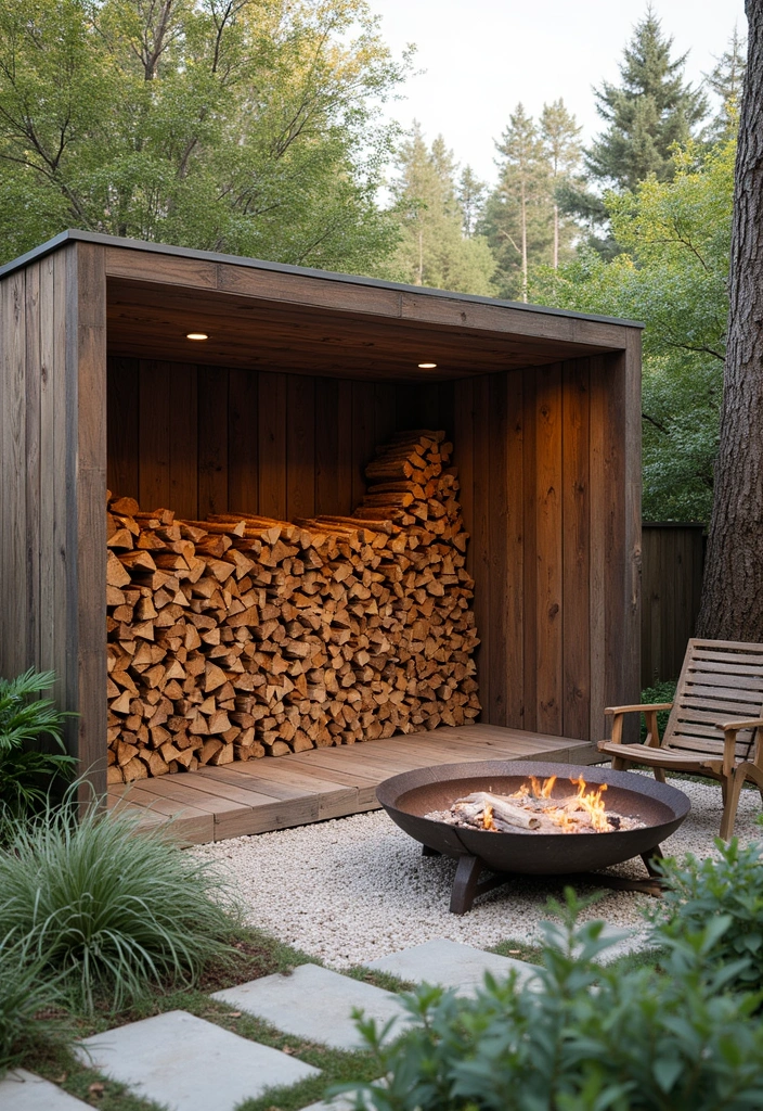 25 Backyard Patio Ideas Perfect for Relaxing Evenings 12 25 Backyard Patio Ideas Perfect for Relaxing Evenings 12. Sustainable Firewood Storage