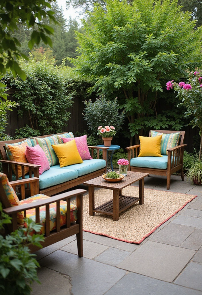 25 Backyard Patio Ideas Perfect for Relaxing Evenings 23 25 Backyard Patio Ideas Perfect for Relaxing Evenings 23. Colorful Garden Seating