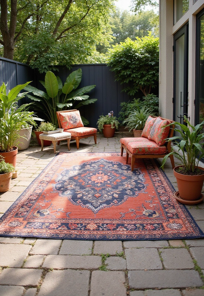 25 Backyard Patio Ideas Perfect for Relaxing Evenings 8 25 Backyard Patio Ideas Perfect for Relaxing Evenings 8. Outdoor Rugs and Textiles