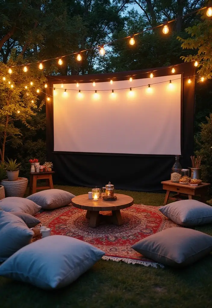 25 Big Patio Ideas Perfect for Hosting and Gatherings 3 25 Big Patio Ideas Perfect for Hosting and Gatherings 3. Outdoor Movie Night
