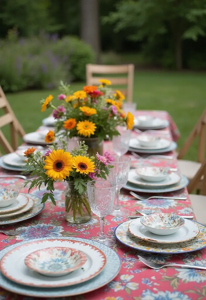 25 Boho Patio Decor Ideas Full of Color and Charm 10. Colorful Table Settings
