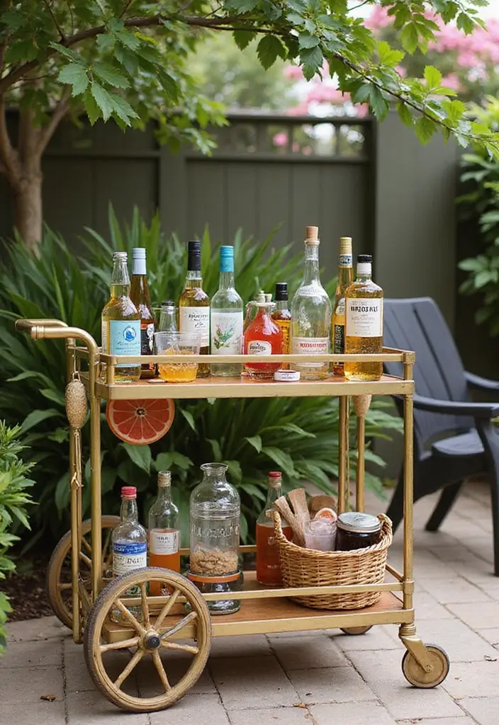 25 DIY Patio Ideas That Look Expensive But Aren’t 11 25 DIY Patio Ideas That Look Expensive But Arent 11. DIY Outdoor Bar Cart