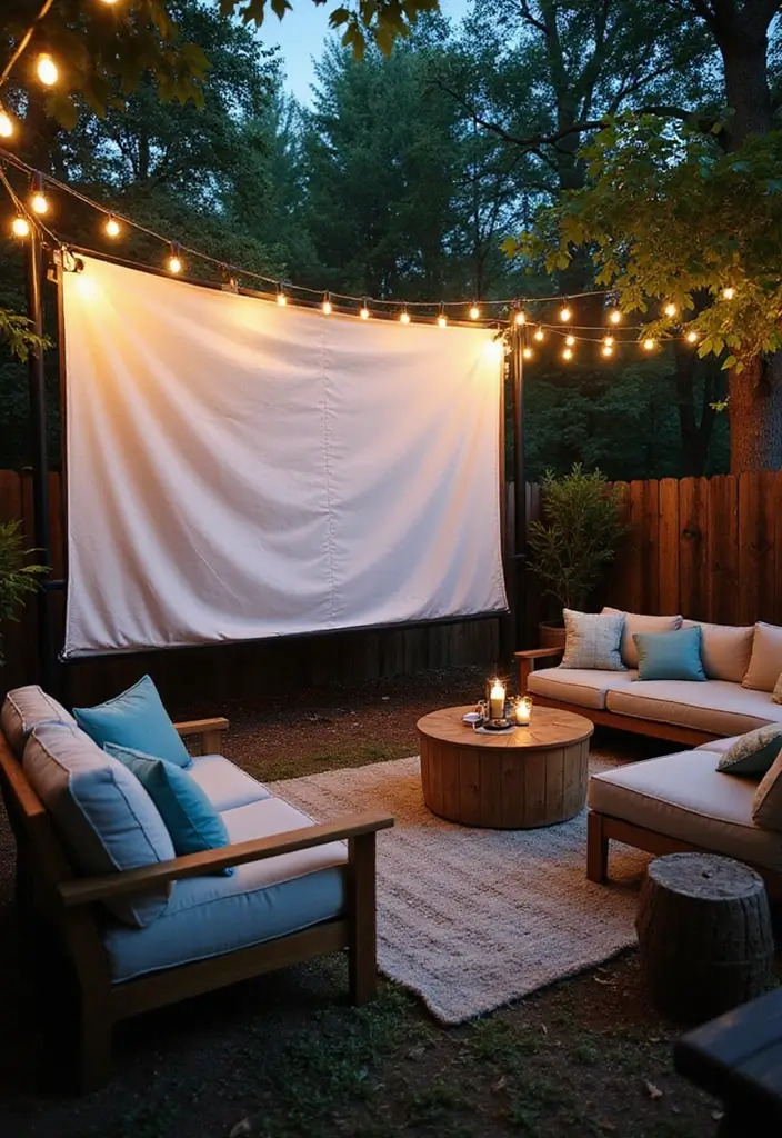 25 DIY Patio Ideas That Look Expensive But Aren’t 19 25 DIY Patio Ideas That Look Expensive But Arent 19. Outdoor Movie Night Setup