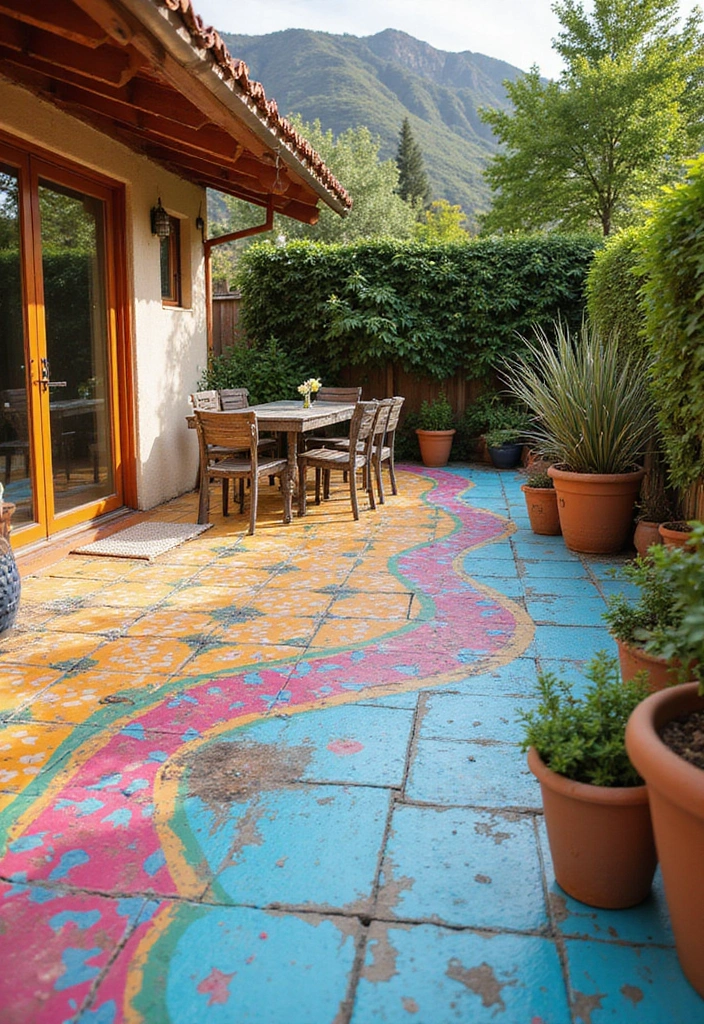 25 DIY Patio Ideas That Look Expensive But Aren’t 5 25 DIY Patio Ideas That Look Expensive But Arent 5. Painted Patio Flooring