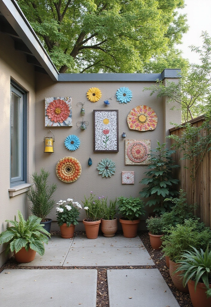25 Decorar Patio Pequeo Ideas That Maximize Tiny Spaces 14. Outdoor Wall Art