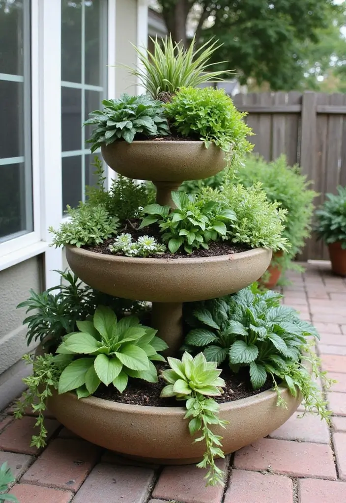 25 Decorar Patio Pequeo Ideas That Maximize Tiny Spaces 15. Use Tiered Planters