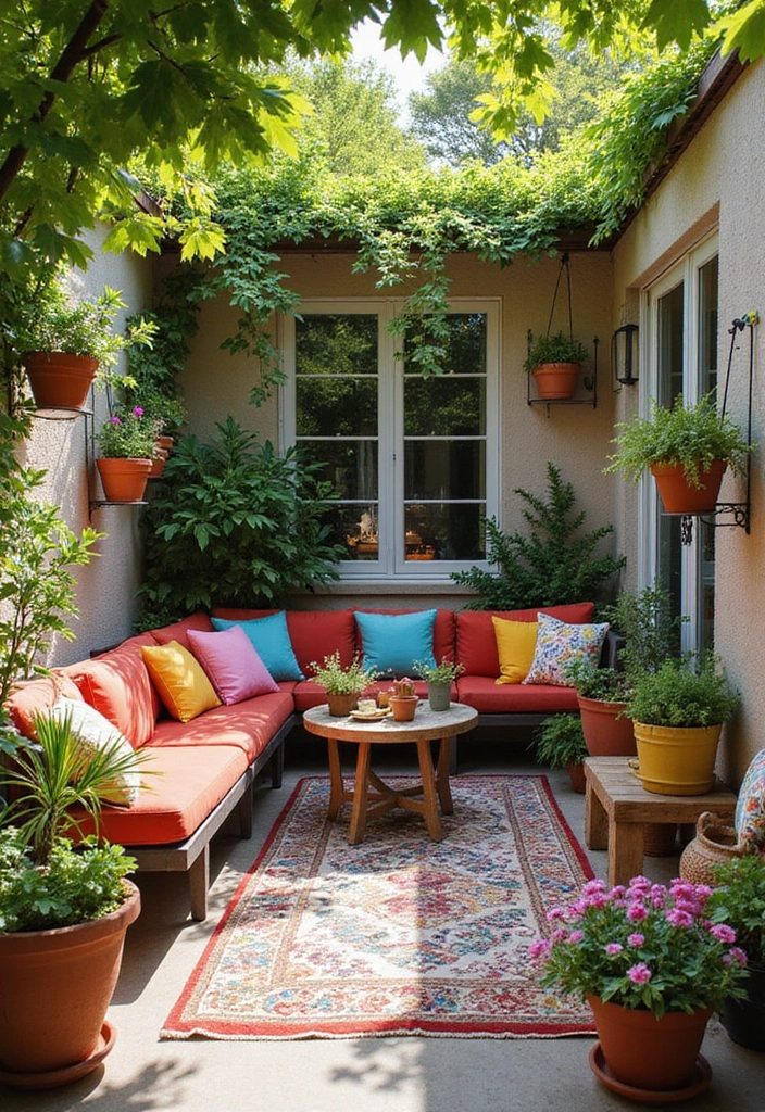 25 Decorar Patio Pequeo Ideas That Maximize Tiny Spaces 25. Creative Use of Color