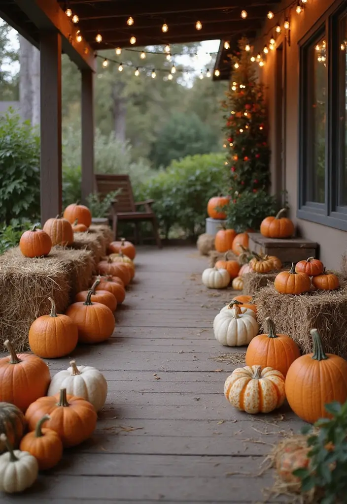 25 Halloween Patio Decor Ideas That Look Spooky and Fun 1. Pumpkin Patch Party