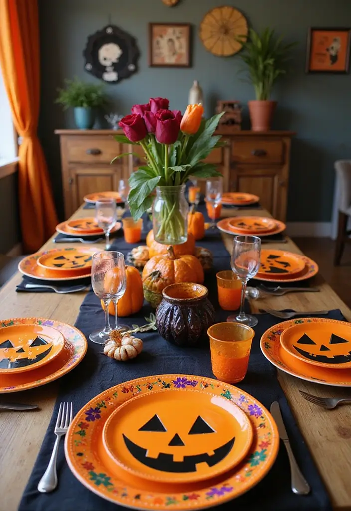 25 Halloween Patio Decor Ideas That Look Spooky and Fun 18. Fun Halloween Tableware