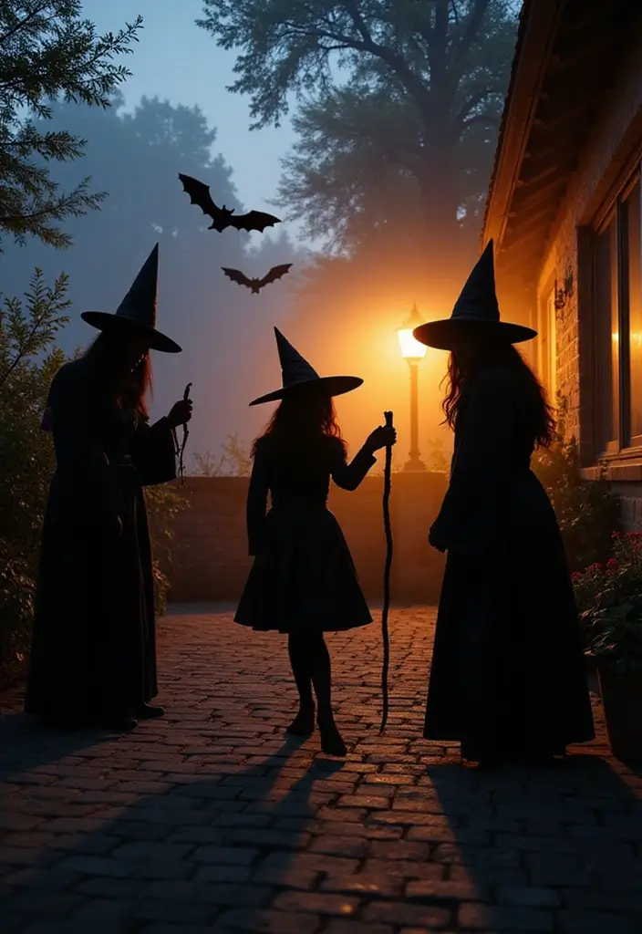 25 Halloween Patio Decor Ideas That Look Spooky and Fun 3. Spooky Silhouettes