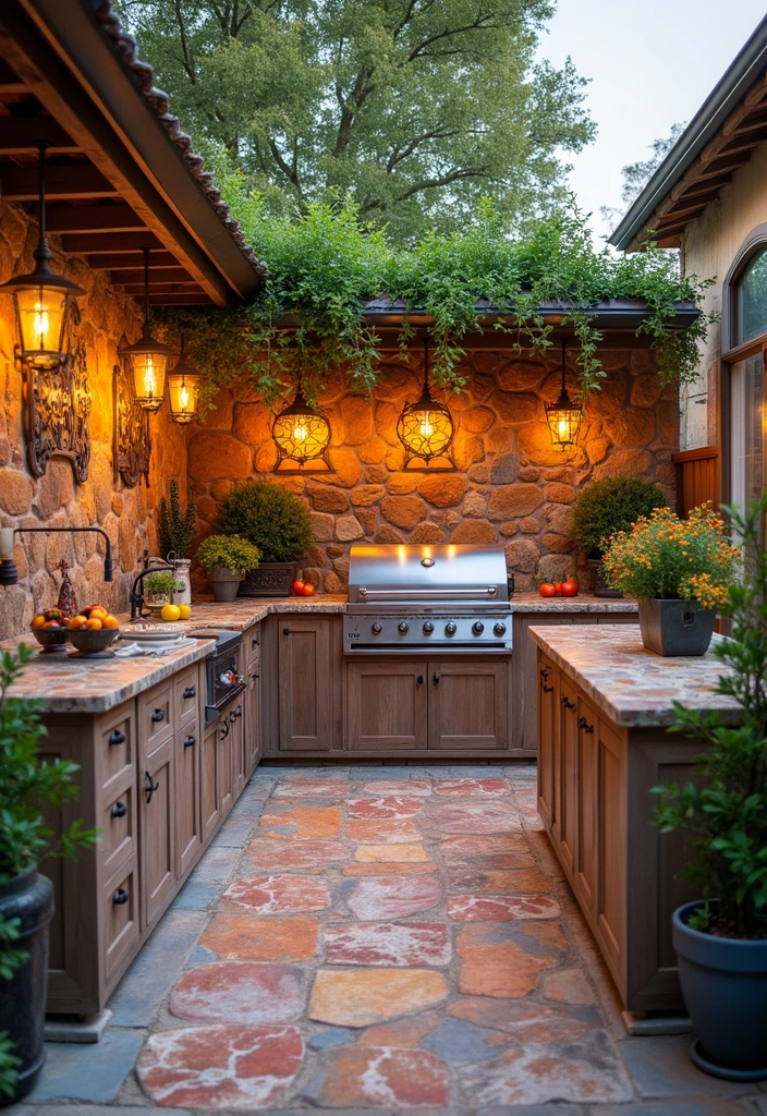 25 Outdoor Patio Kitchen Designs Made for Entertaining 10. Artistic Touches