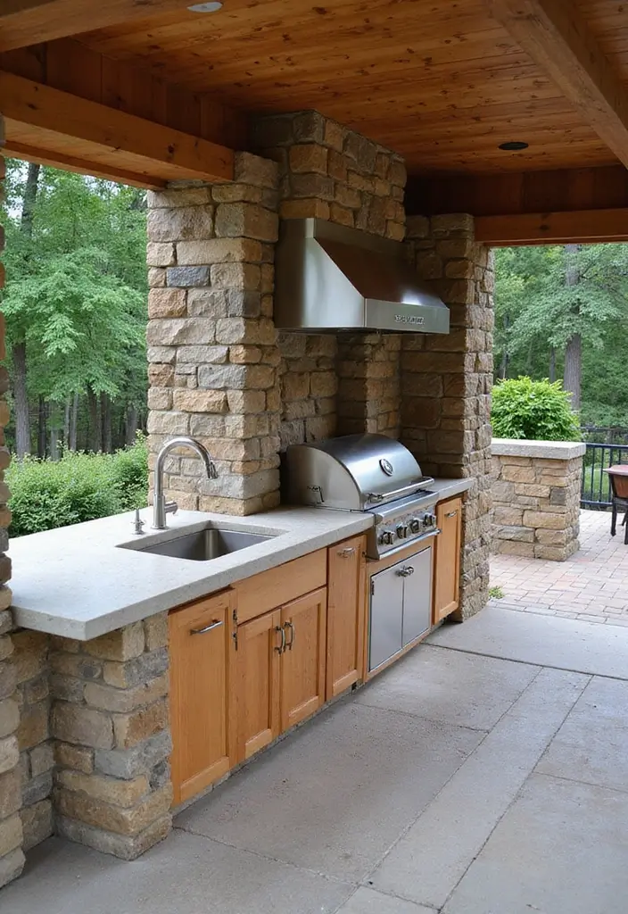 25 Outdoor Patio Kitchen Designs Made for Entertaining 13. Natural Materials