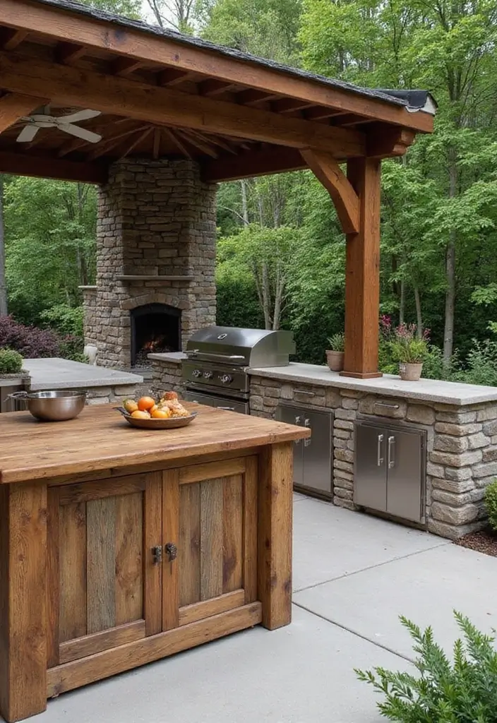 25 Outdoor Patio Kitchen Designs Made for Entertaining 2. Rustic Charm