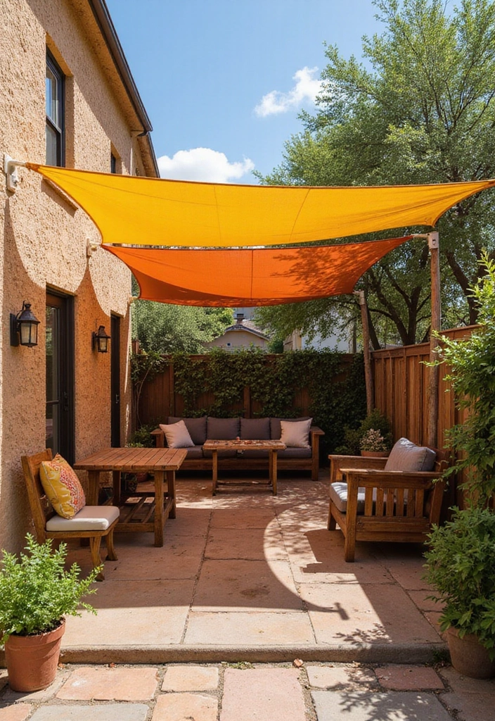 25 Patio Roof Designs That Add Style and Comfort 8. Canvas Tarps for Cost Effective Coverage