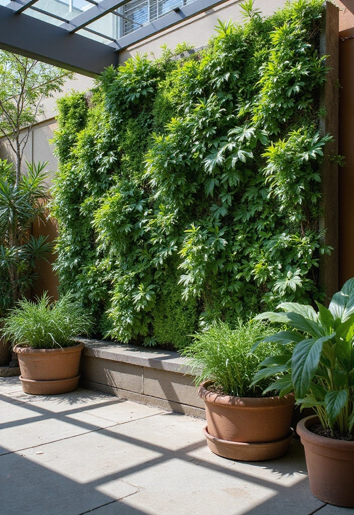 25 Patio Shade Ideas That Keep It Cool All Summer 12. Living Wall Garden