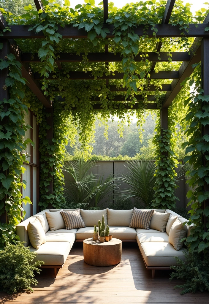 25 Patio Shade Ideas That Keep It Cool All Summer 4. Pergola with Climbing Plants