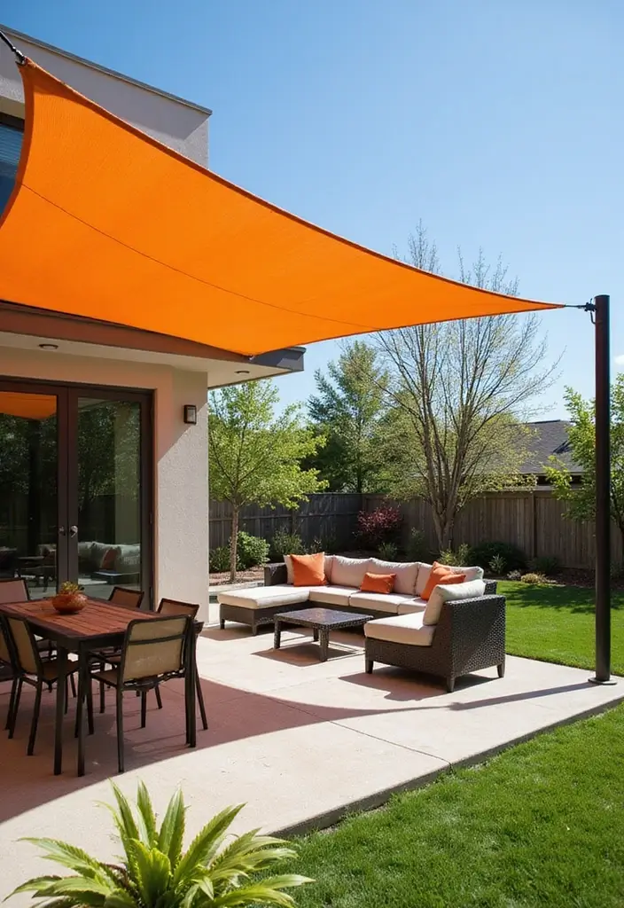 25 Patio Shade Ideas That Keep It Cool All Summer 5. Shade Sail