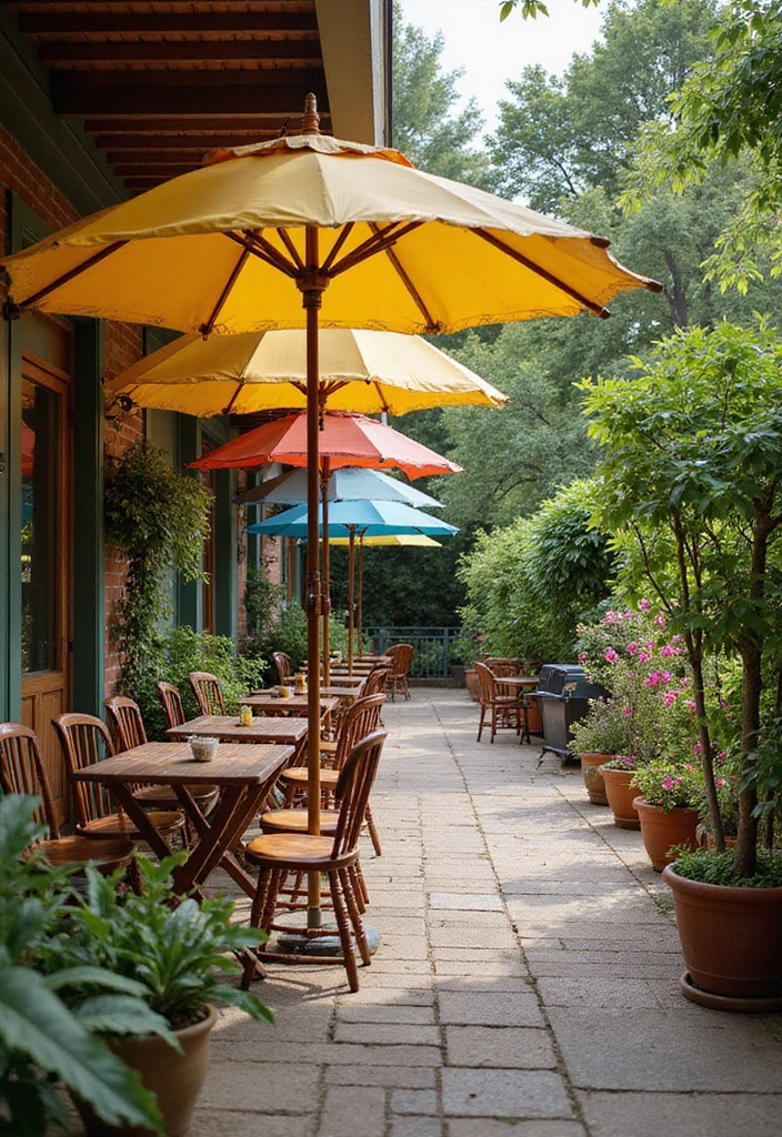 25 Patio Shade Ideas That Keep It Cool All Summer 7. Vintage Umbrellas