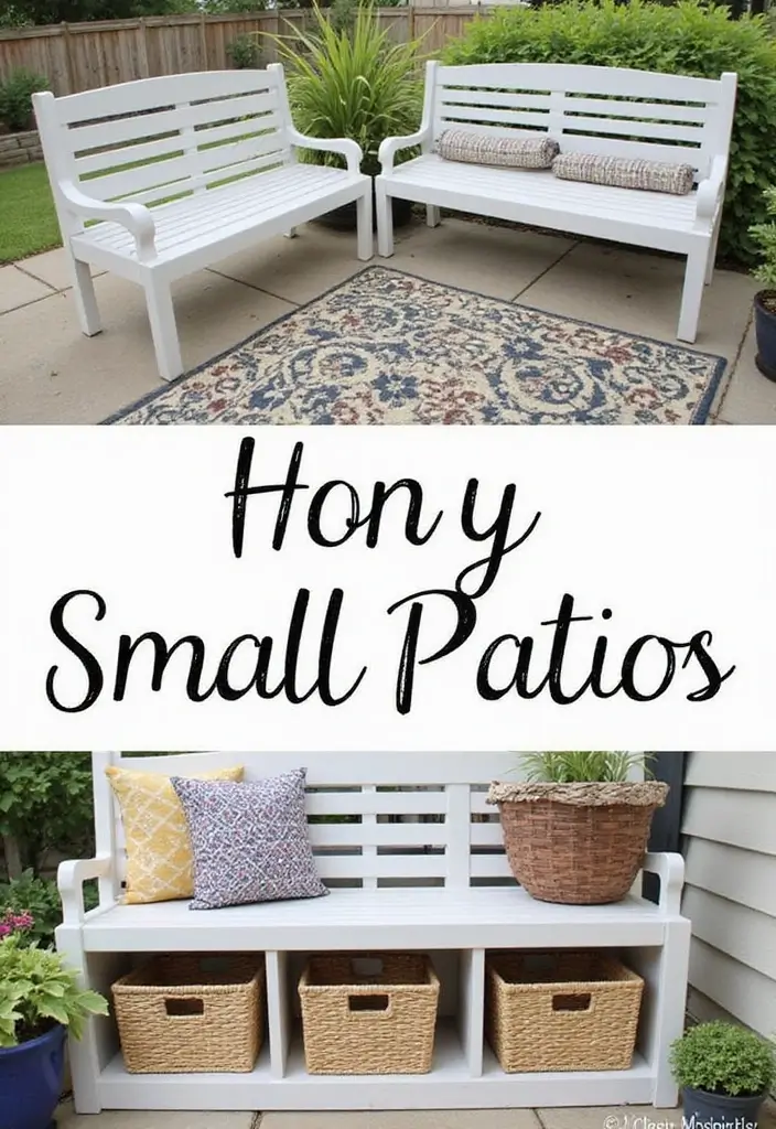 25 Townhome Patio Designs That Feel Cozy and Stylish 11. Smart Storage Solutions