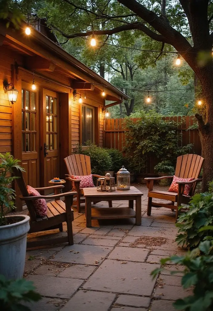 25 Townhome Patio Designs That Feel Cozy and Stylish 3. Rustic Retreat