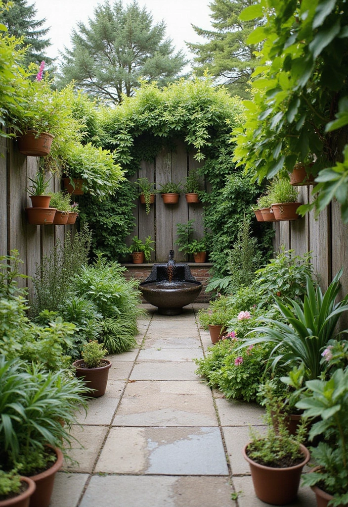 25 Townhome Patio Designs That Feel Cozy and Stylish 5. Garden Oasis