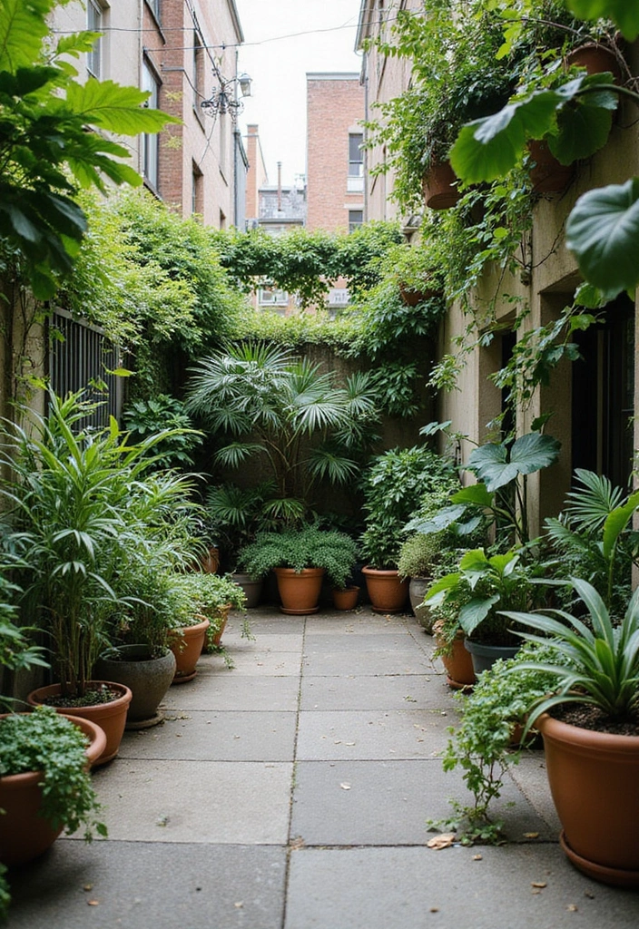 25 Townhome Patio Designs That Feel Cozy and Stylish 7. Urban Jungle