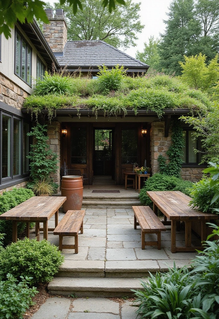 27 Covered Patio Ideas That Instantly Add Style and Shade 12. Green Roof Patio