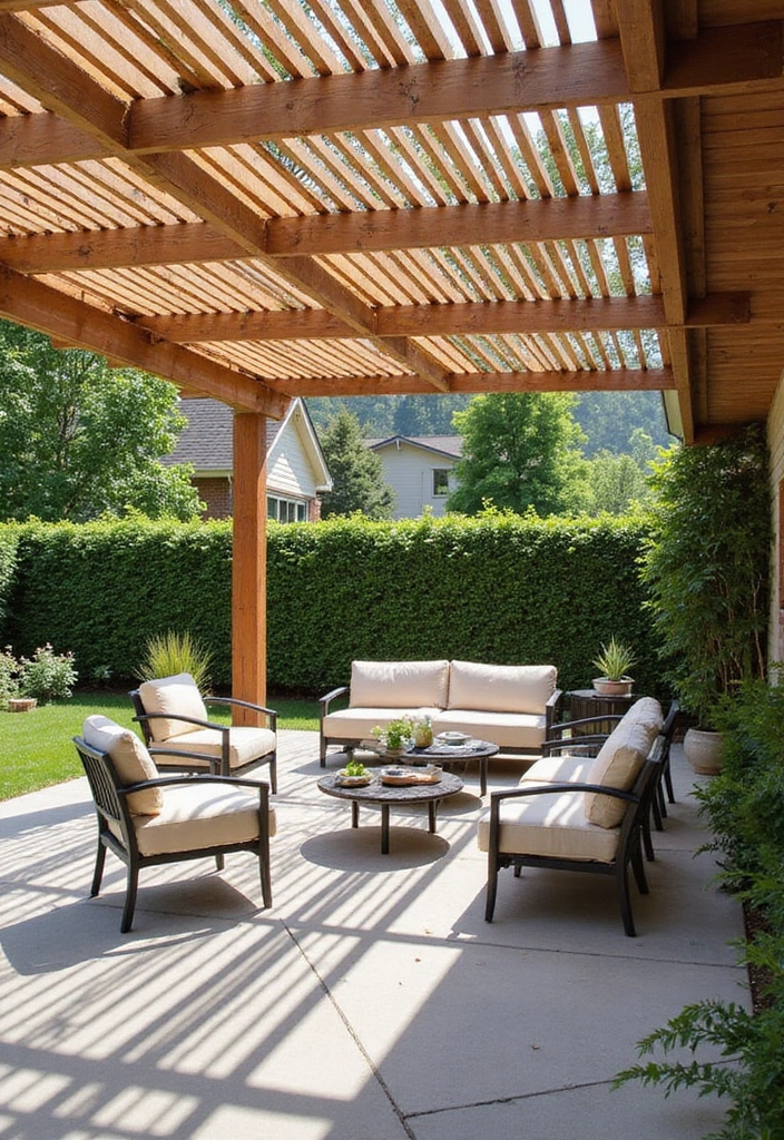 27 Covered Patio Ideas That Instantly Add Style and Shade 13. Natural Wood Slats