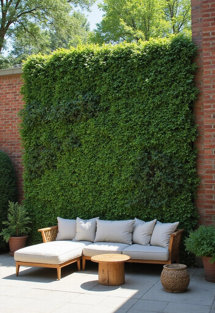 27 Covered Patio Ideas That Instantly Add Style and Shade 17. Vertical Garden Wall