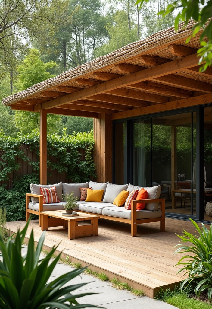 27 Covered Patio Ideas That Instantly Add Style and Shade 2. Sustainable Bamboo Roof