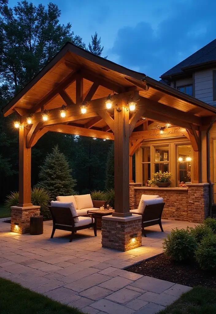 27 Covered Patio Ideas That Instantly Add Style and Shade 25. Canopy with Built In Lighting