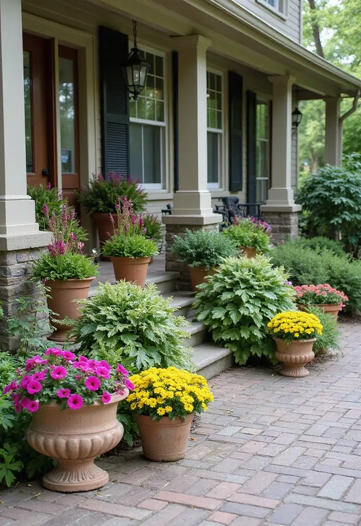 27 Front Patio Decorating Ideas That Neighbors Will Notice 2. Dazzling Flower Arrangements