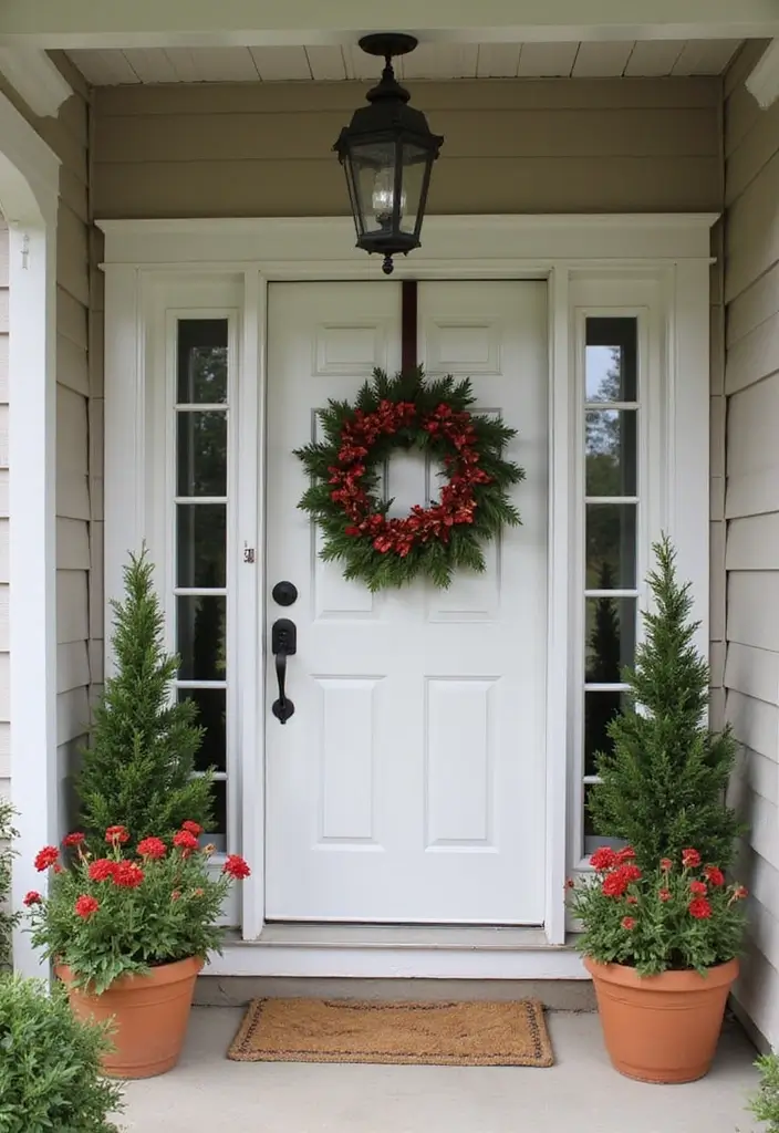 27 Front Patio Decorating Ideas That Neighbors Will Notice 23. Seasonal Wreaths
