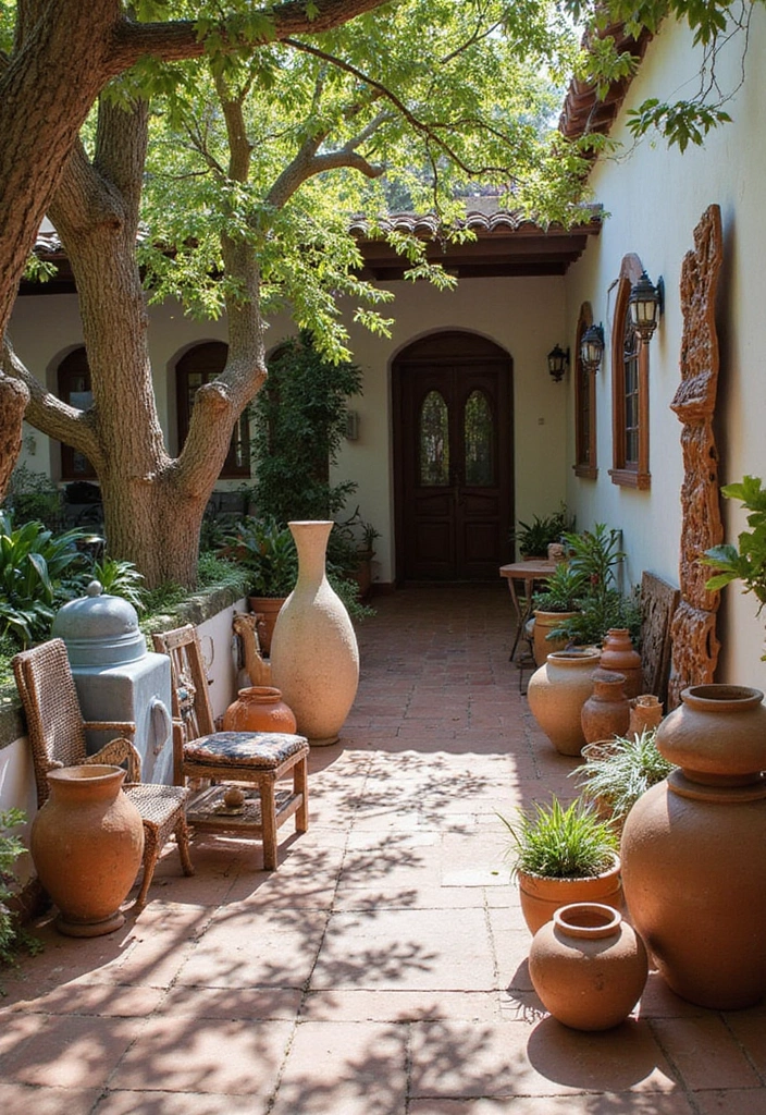 27 Mexican Patio Ideas Full of Culture and Color 19. Incorporating Local Art