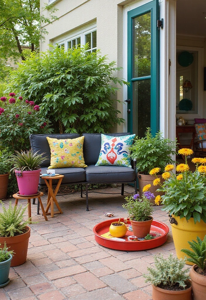 27 Mexican Patio Ideas Full of Culture and Color 22. Use of Bright Accents