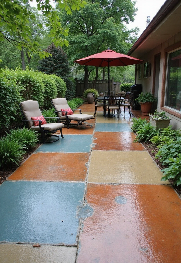27 Patio Floor Ideas That Upgrade Outdoor Living Instantly 26 27 Patio Floor Ideas That Upgrade Outdoor Living Instantly 26. Stained Concrete Artistic Flair