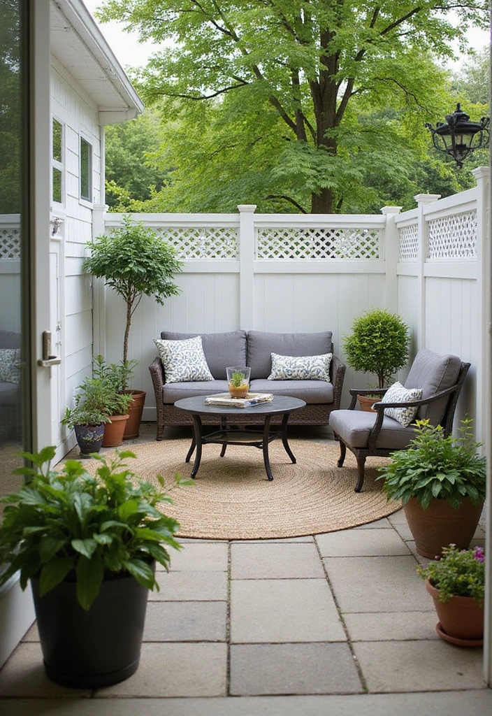 27 Patio Privacy Ideas That Actually Work Beautifully 11. Vinyl Lattice Fencing