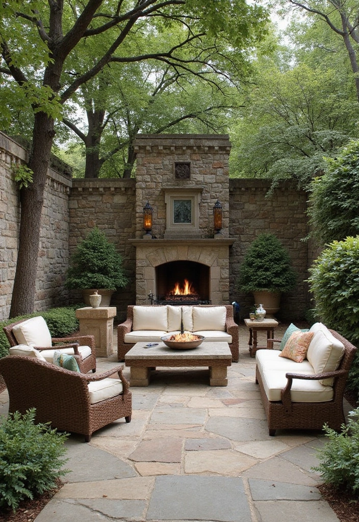 27 Patio Privacy Ideas That Actually Work Beautifully 18. Stone Walls