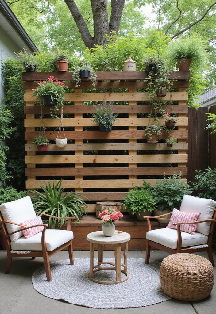 27 Patio Privacy Ideas That Actually Work Beautifully 21. DIY Pallet Walls