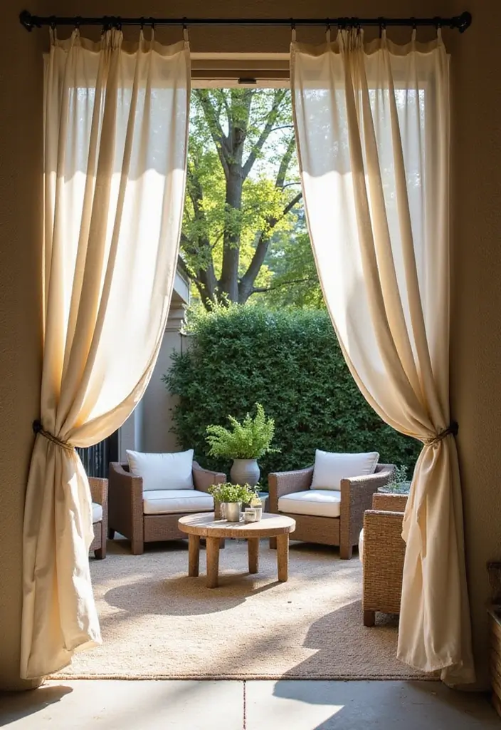27 Patio Privacy Ideas That Actually Work Beautifully 3. Outdoor Curtains