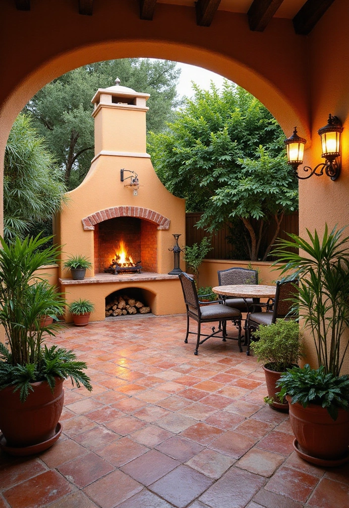 27 Patios with Fireplace That Make Nights Magical 4 27 Patios with Fireplace That Make Nights Magical 4. Mediterranean Escape