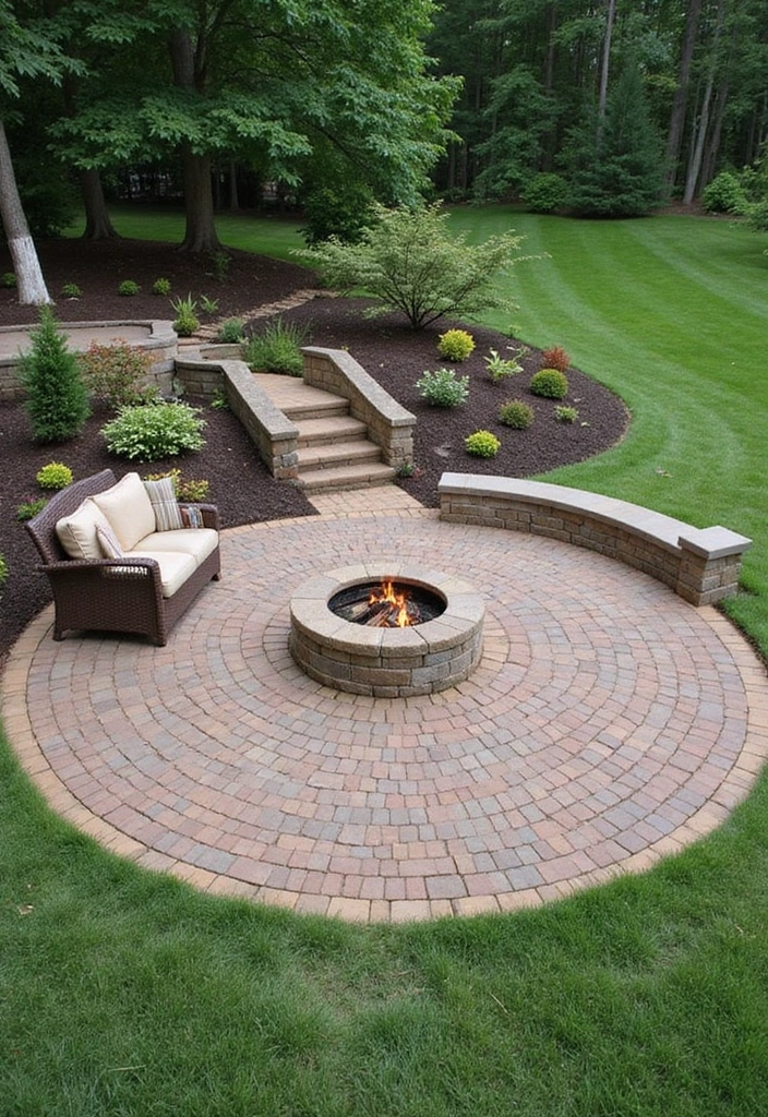 27 Paver Patio Designs That Add Value to Any Home 15. Circular Patio Focal Points