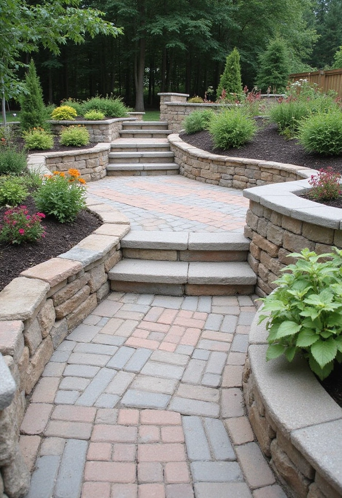 27 Paver Patio Designs That Add Value to Any Home 18. Layered Levels for Dimension