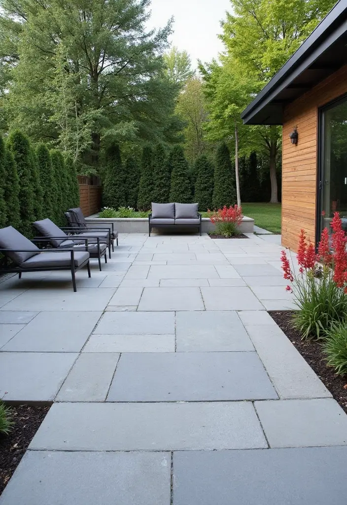 27 Paver Patio Designs That Add Value to Any Home 2. Sleek Modern Lines