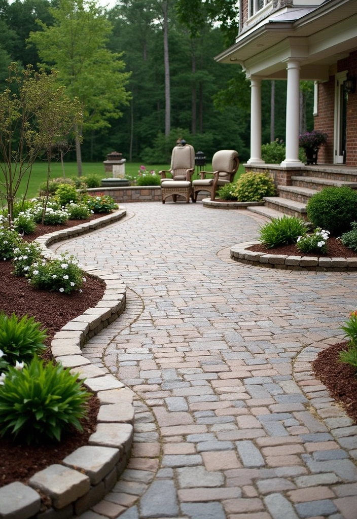 27 Paver Patio Designs That Add Value to Any Home 20. Artistic Edging Designs