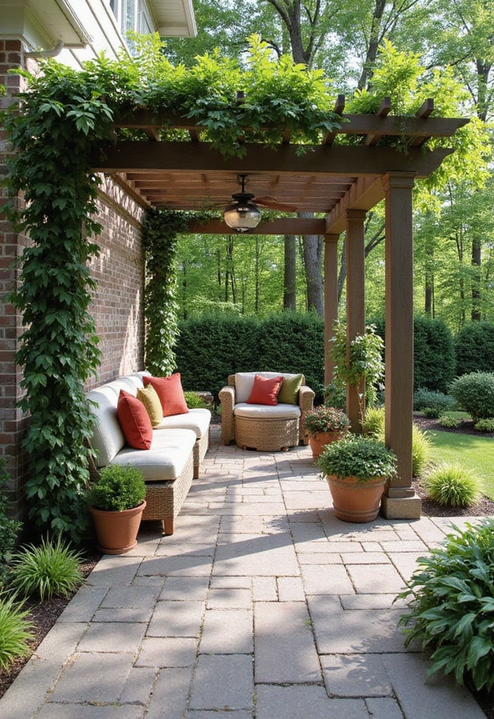 27 Paver Patio Designs That Add Value to Any Home 21. Pergola Patio Combo