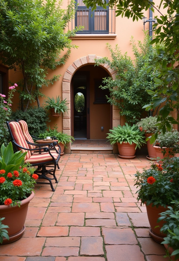 27 Paver Patio Designs That Add Value to Any Home 22. Rustic Mediterranean Inspiration