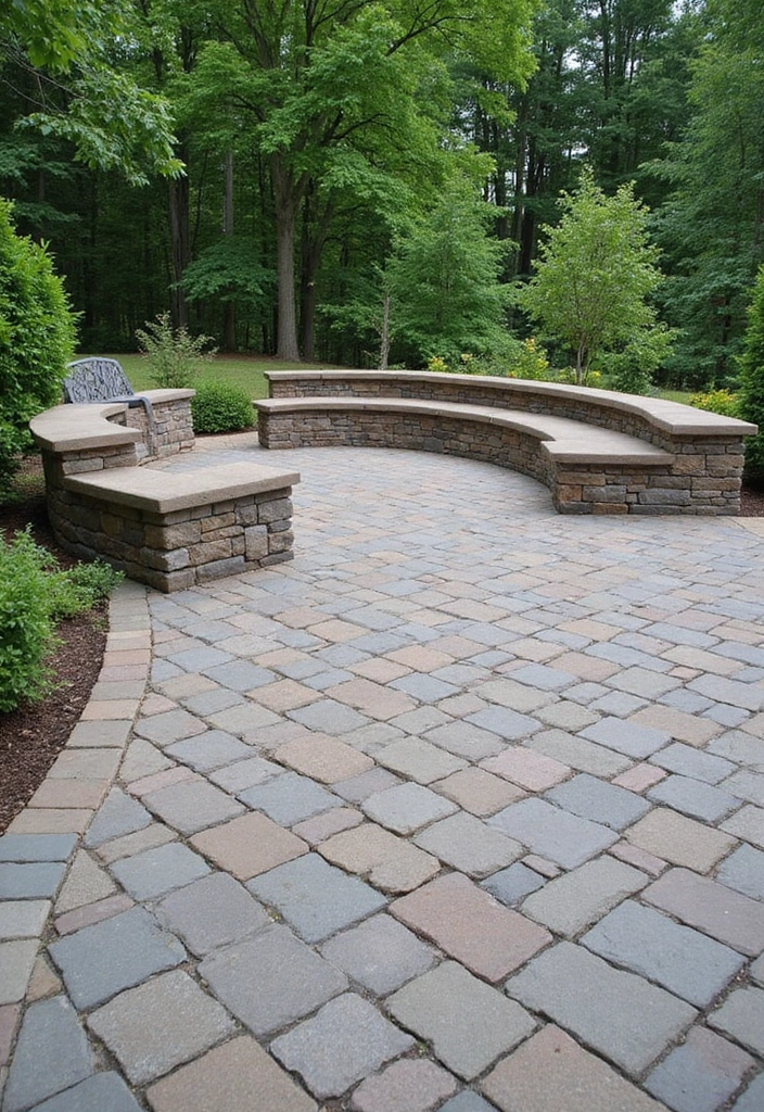27 Paver Patio Designs That Add Value to Any Home 23. Integrated Seating Solutions