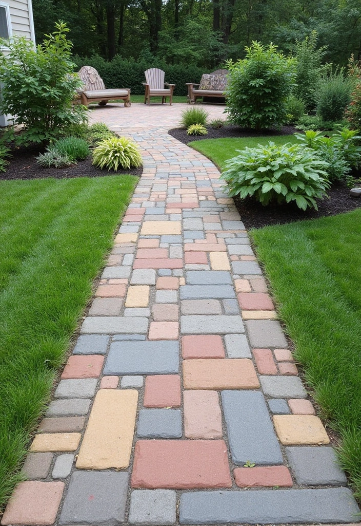 27 Paver Patio Designs That Add Value to Any Home 26. Fun Paver Pathways